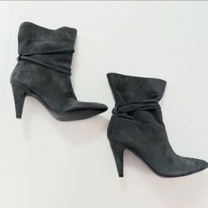 Nine West Grey Suede Stiletto Boots Size 6.5